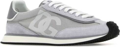 Dolce & Gabbana Grijze Suède Mesh Aria Sneakers Gray Heren