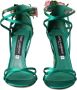 Dolce & Gabbana Groene Bloem Satijnen Enkelband Sandalen Green Dames - Thumbnail 2