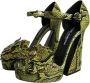 Dolce & Gabbana Gele exotische leren enkelband hakken sandalen schoenen Multicolor Dames - Thumbnail 11