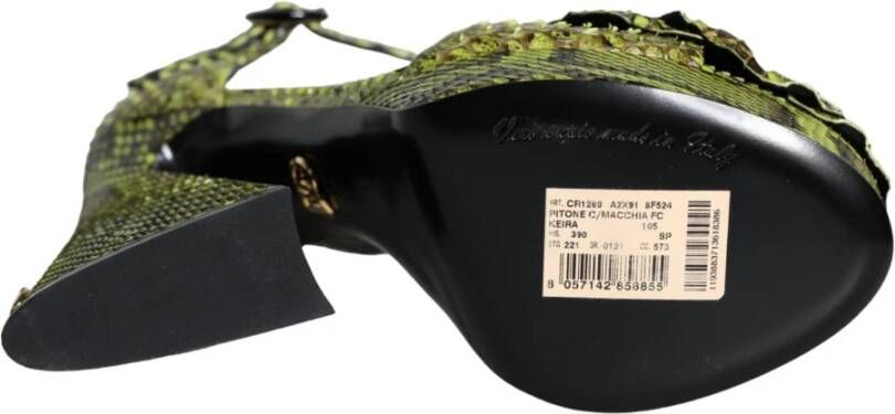 Dolce & Gabbana Groene exotische leren enkelband hakken sandalen schoenen Green Dames