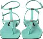 Dolce & Gabbana Groene leren enkelband platte sandalen Blue Dames - Thumbnail 2