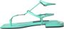 Dolce & Gabbana Groene leren enkelband platte sandalen Blue Dames - Thumbnail 5