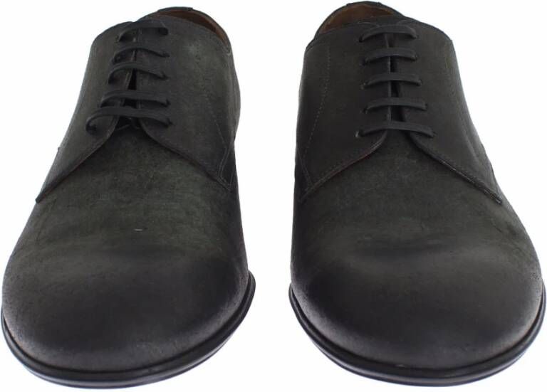 Dolce & Gabbana Groene Leren Formele Derby Schoenen Black Heren