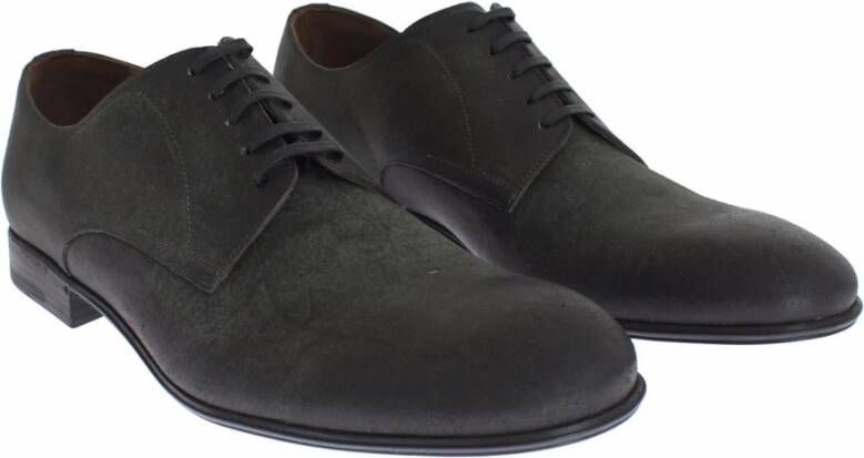 Dolce & Gabbana Groene Leren Formele Derby Schoenen Black Heren