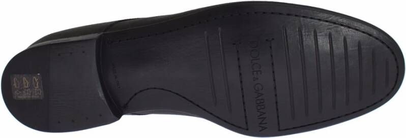 Dolce & Gabbana Groene Leren Formele Derby Schoenen Black Heren