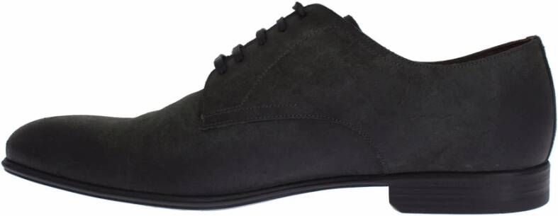 Dolce & Gabbana Groene Leren Formele Derby Schoenen Black Heren