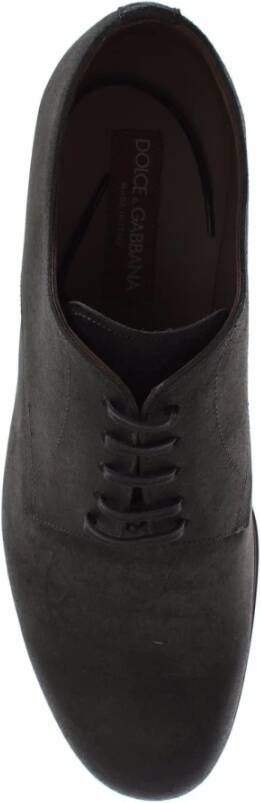 Dolce & Gabbana Groene Leren Formele Derby Schoenen Black Heren