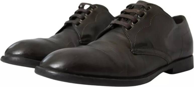 Dolce & Gabbana Groene Leren Formele Schoenen Green Heren