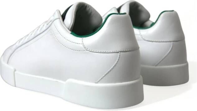 Dolce & Gabbana Groene Leren Lage Sneakers White Heren