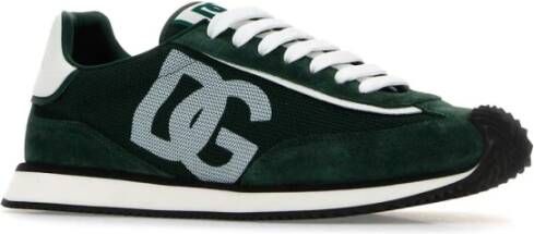 Dolce & Gabbana Groene Suède Mesh Aria Sneakers Green Heren