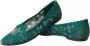 Dolce & Gabbana Groene Taormina Lace Slip On Flats Green Dames - Thumbnail 5