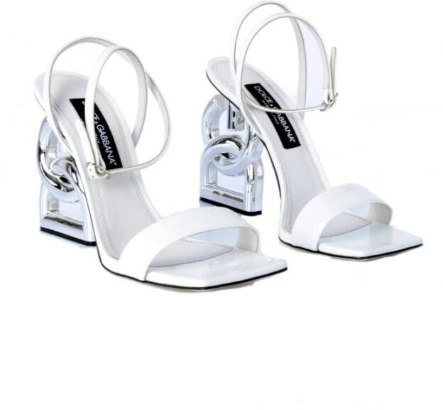 Dolce & Gabbana Hakken Vierkante Sandalen White Dames