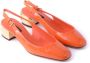 Dolce & Gabbana Logo Versierde Leren Slingback Hakken Orange Dames - Thumbnail 16