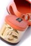 Dolce & Gabbana Logo Versierde Leren Slingback Hakken Orange Dames - Thumbnail 21