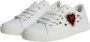 Dolce & Gabbana Leren Sneakers met Gouden Studs en Rood Fluweel Hart Borduurwerk White Dames - Thumbnail 46