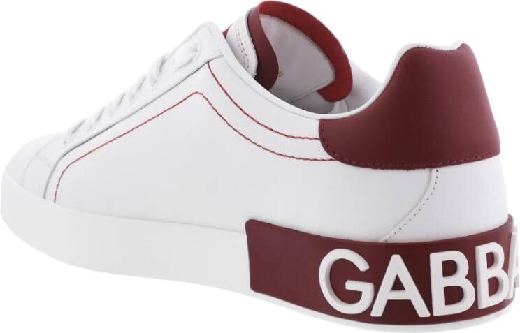 Dolce & Gabbana Heren Portofino Sneaker Wit Rood White Heren