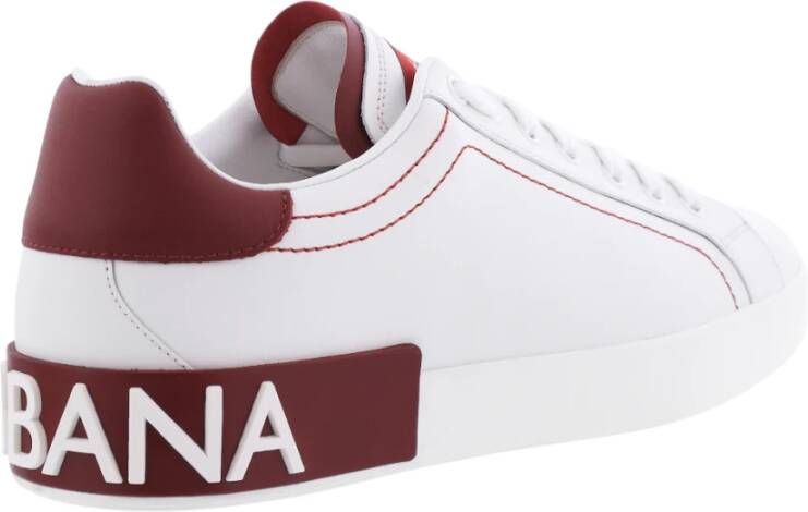 Dolce & Gabbana Heren Portofino Sneaker Wit Rood White Heren