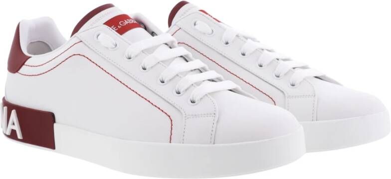 Dolce & Gabbana Heren Portofino Sneaker Wit Rood White Heren