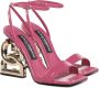 Dolce & Gabbana Roze Krokodillenprint Hoge Hak Sandalen Pink Dames - Thumbnail 10