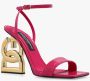 Dolce & Gabbana Roze Krokodillenprint Hoge Hak Sandalen Pink Dames - Thumbnail 5