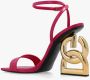 Dolce & Gabbana Roze Krokodillenprint Hoge Hak Sandalen Pink Dames - Thumbnail 6