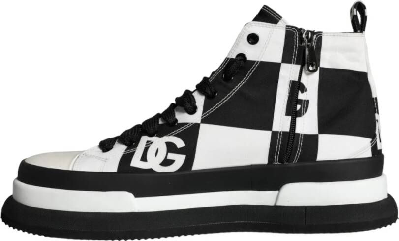 Dolce & Gabbana Hoge Top Geruite Sneakers Schoenen Black Heren