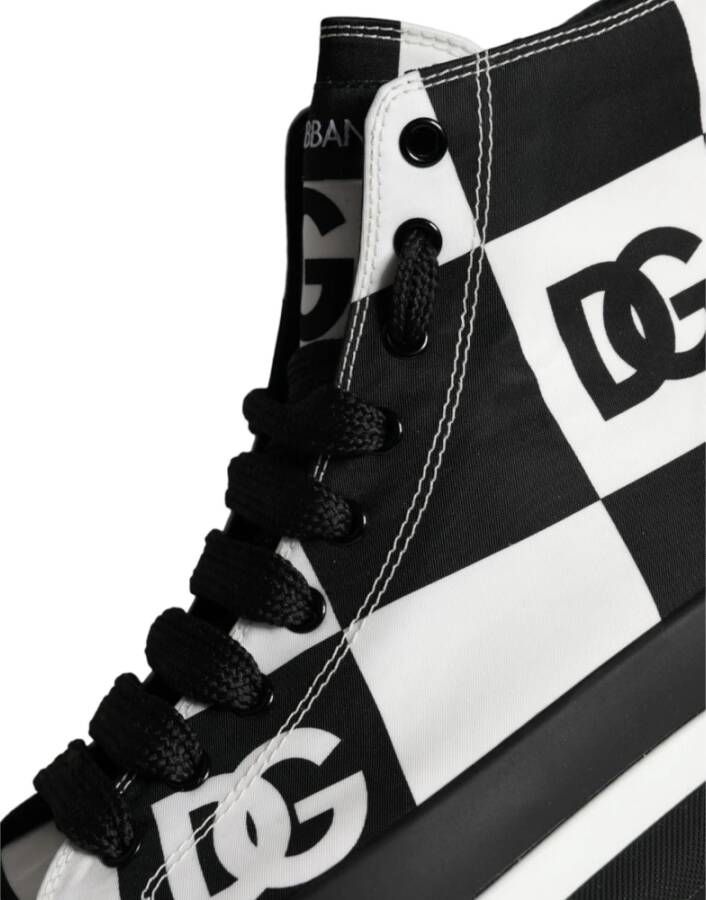 Dolce & Gabbana Hoge Top Geruite Sneakers Schoenen Black Heren