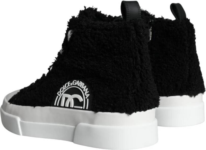 Dolce & Gabbana Hoge Top Sneaker Schoenen Zwart Wit Black Heren