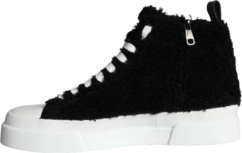 Dolce & Gabbana Hoge Top Sneaker Schoenen Zwart Wit Black Heren