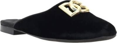 Dolce & Gabbana Iconische Almond Toe Leren Muiltjes Black Dames