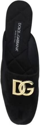 Dolce & Gabbana Iconische Almond Toe Leren Muiltjes Black Dames