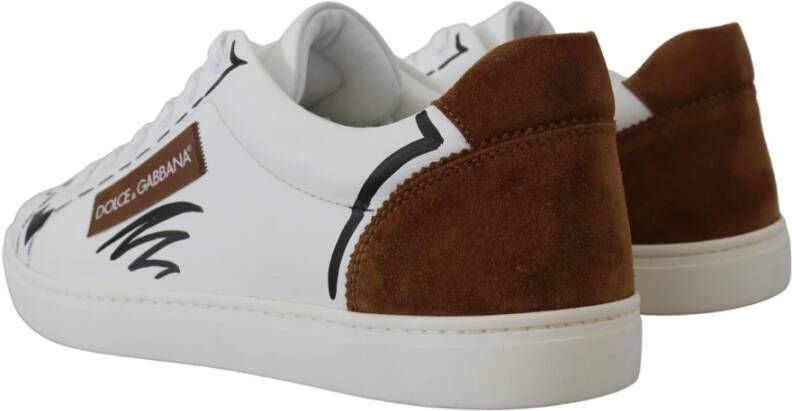 Dolce & Gabbana Italiaans Vervaardigde Leren Sneakers White Heren