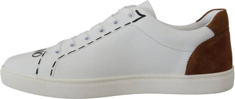 Dolce & Gabbana Italiaans Vervaardigde Leren Sneakers White Heren