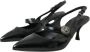 Dolce & Gabbana Zwarte Leren Versierde Slingback Schoenen Black Dames - Thumbnail 3