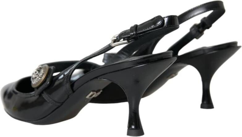 Dolce & Gabbana Italiaanse Leren Slingback Hakken Black Dames