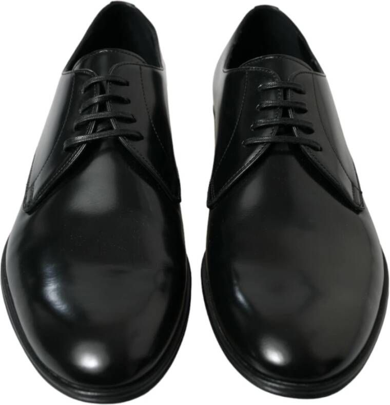 Dolce & Gabbana Italiaanse leren veterschoenen Black Heren