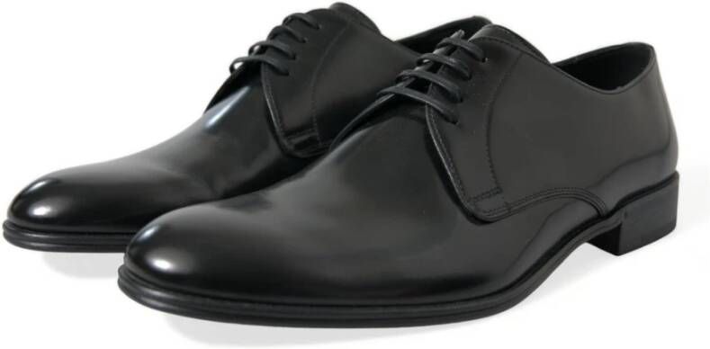 Dolce & Gabbana Italiaanse leren veterschoenen Black Heren