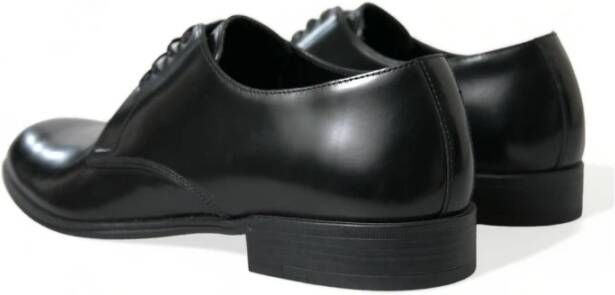 Dolce & Gabbana Italiaanse leren veterschoenen Black Heren