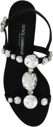 Dolce & Gabbana Jeweled Caged Sandalen met Blokhak Black Dames