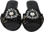 Dolce & Gabbana Kant Juweel Bloem Muiltjes Black Dames - Thumbnail 5