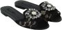 Dolce & Gabbana Kant Juweel Bloem Muiltjes Black Dames - Thumbnail 6