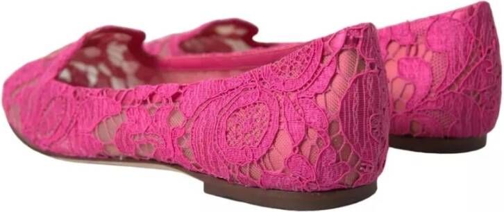 Dolce & Gabbana Kanten Ballerina Flats Roze Pink Dames