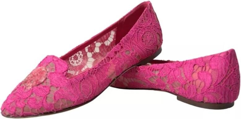 Dolce & Gabbana Kanten Ballerina Flats Roze Pink Dames