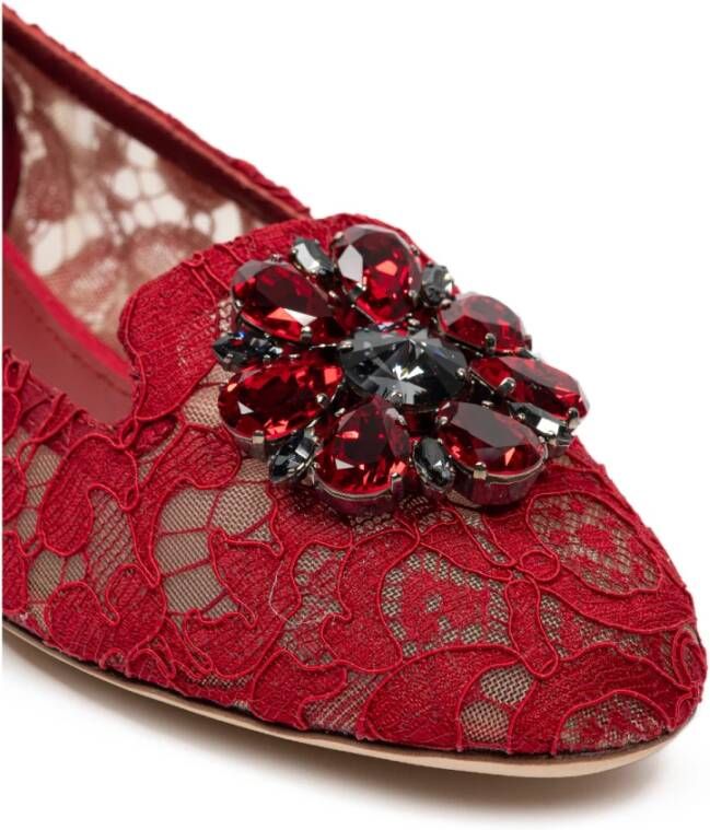 Dolce & Gabbana Kanten Ballerina Schoenen Red Dames