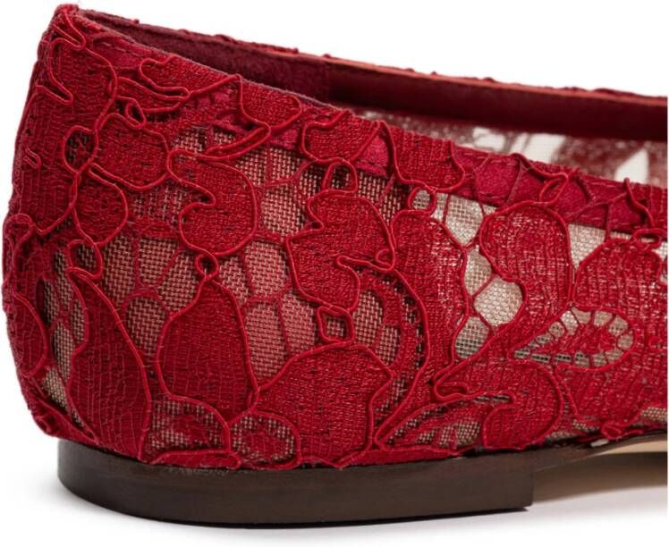 Dolce & Gabbana Kanten Ballerina Schoenen Red Dames