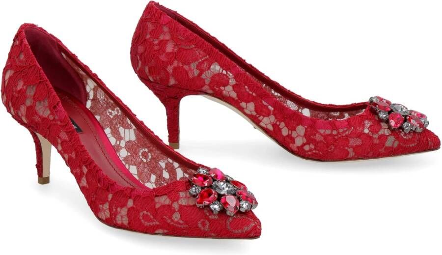 Dolce & Gabbana Kanten Bloempomp Red Dames