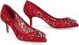 Dolce & Gabbana Kanten Bloempomp Red Dames - Thumbnail 2