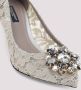 Dolce & Gabbana Beige Kant Puntige Enkellaarzen Gray Dames - Thumbnail 16