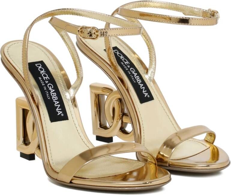 Dolce & Gabbana Keira Goudkleurige Metallic Sandalen Yellow Dames