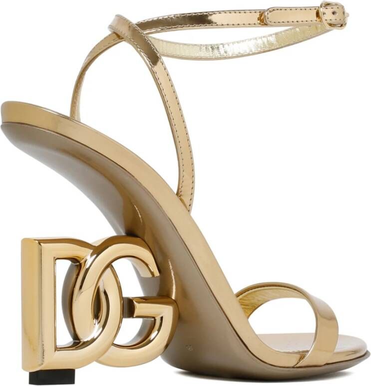 Dolce & Gabbana Keira Goudkleurige Metallic Sandalen Yellow Dames